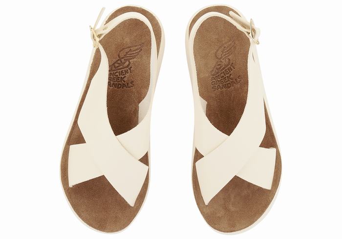 Ancient Greek Sandals Maria Comfort Ženske Sandale Platforma Bijele | HBD4461YA