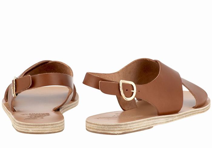 Ancient Greek Sandals Maria Leather Ženske Casual Sandals Tamno Smeđe | LMJ7233IK