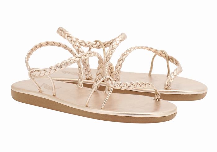 Ancient Greek Sandals Maya Ženske Pletene Sandale Roze Zlatne | EVR988MA