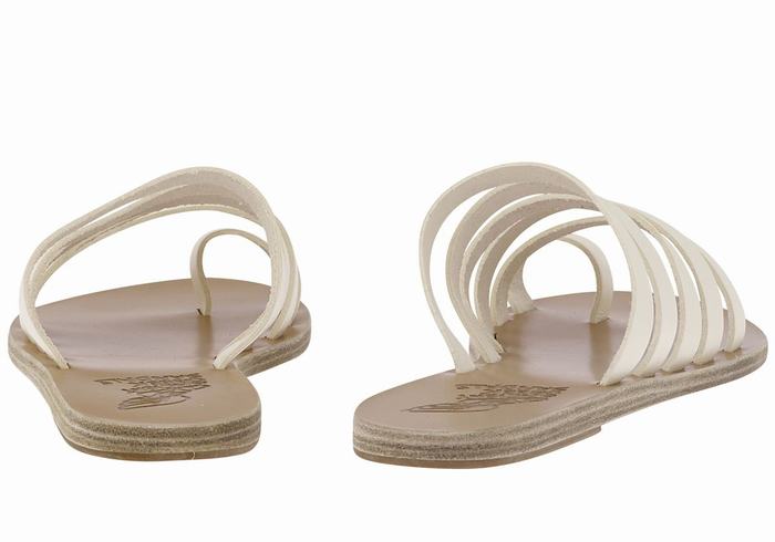 Ancient Greek Sandals Niki Leather Ženske Toe-Post Sandals Bijele | MGN9530AO