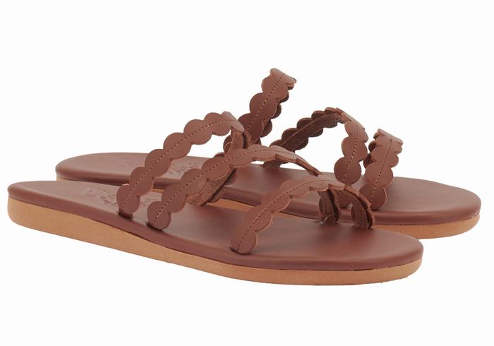 Ancient Greek Sandals Oceanis Ženske Slide Sandale Kafe | SQL5033EW