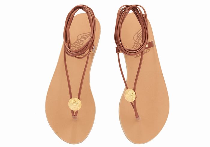 Ancient Greek Sandals Persephone Ženske Gladijatorske Sandale Crvene | JEB361PK