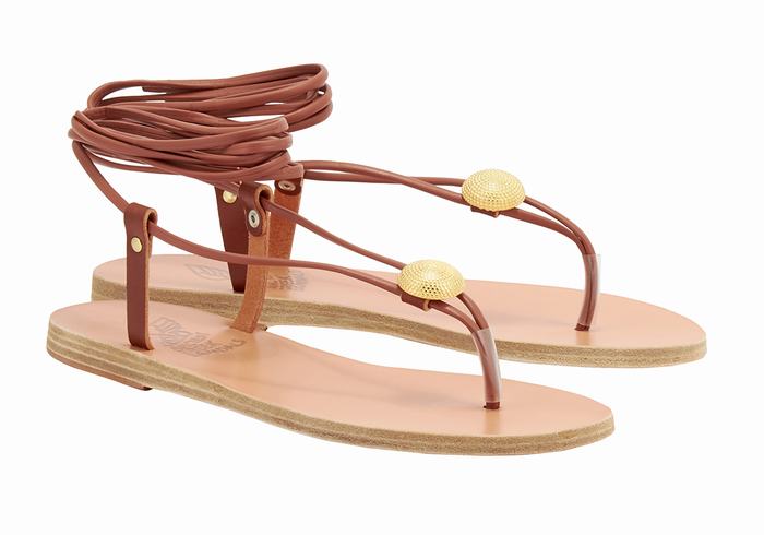 Ancient Greek Sandals Persephone Ženske Gladijatorske Sandale Crvene | JEB361PK