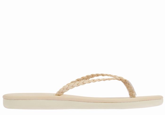 Ancient Greek Sandals Plage Flip Flop Ženske Pletene Sandale Bijele | LLC3084KL