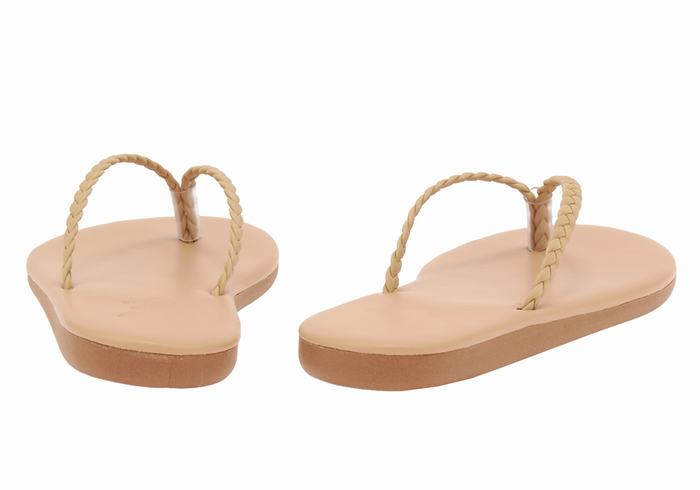 Ancient Greek Sandals Plage Flip Flop Ženske Pletene Sandale Bež | UEF6188LV