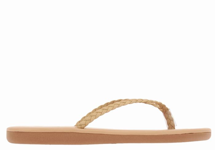 Ancient Greek Sandals Plage Flip Flop Ženske Pletene Sandale Bež | UEF6188LV