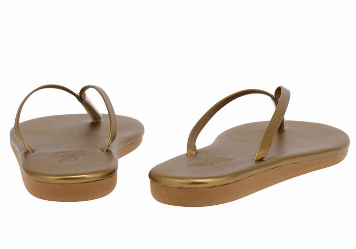 Ancient Greek Sandals Saionara Ženske Japanke Zlatne Smeđe | WUH5228FM