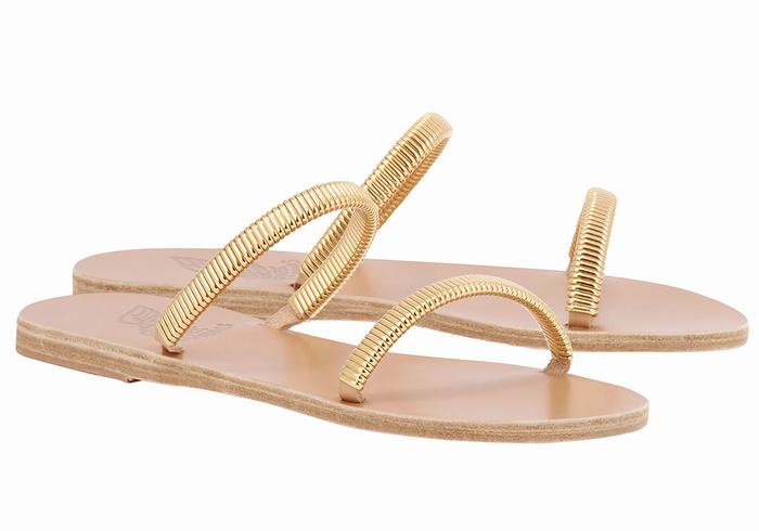 Ancient Greek Sandals Saita Ženske Slide Sandale Zlatne Bež | BND810FI