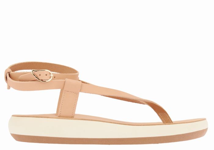 Ancient Greek Sandals Salomi Comfort Ženske Sandale S Remenom Bež | WGA5145EF