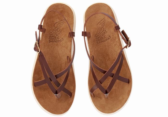 Ancient Greek Sandals Semele Comfort Ženske Back-Strap Sandals Kafe | JVM1135IN