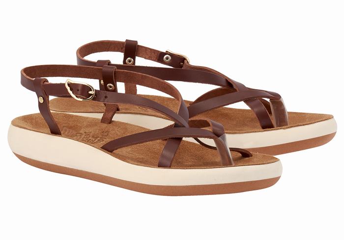 Ancient Greek Sandals Semele Comfort Ženske Back-Strap Sandals Kafe | JVM1135IN