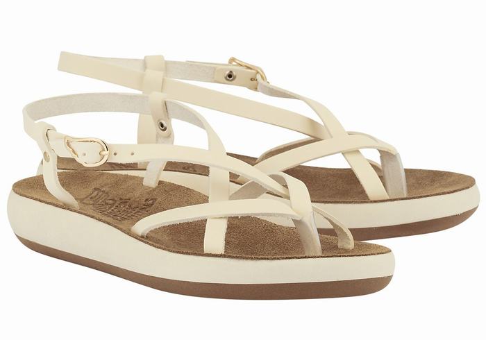 Ancient Greek Sandals Semele Comfort Ženske Back-Strap Sandals Bijele | MBW727CR