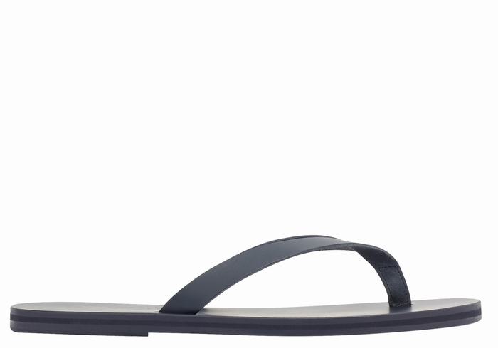 Ancient Greek Sandals Solon Leather Muške Japanke Tamno Plave | JEE6840SR