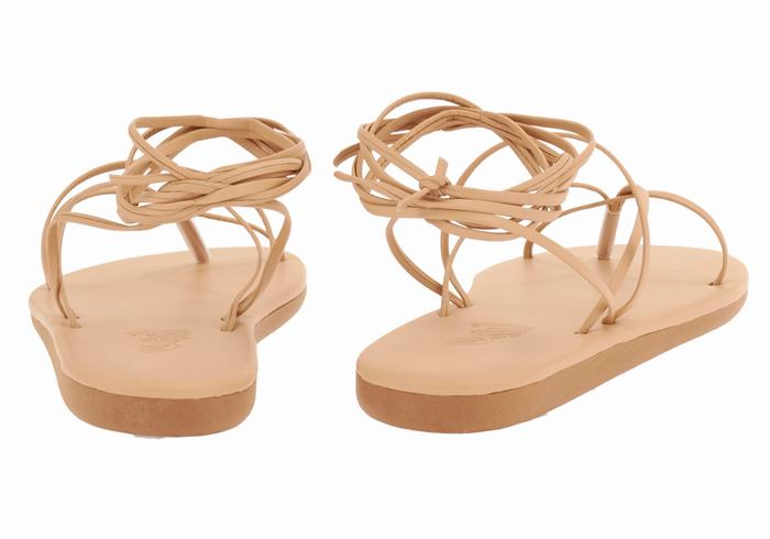 Ancient Greek Sandals String Ženske Gladijatorske Sandale Bež | WEO776PV