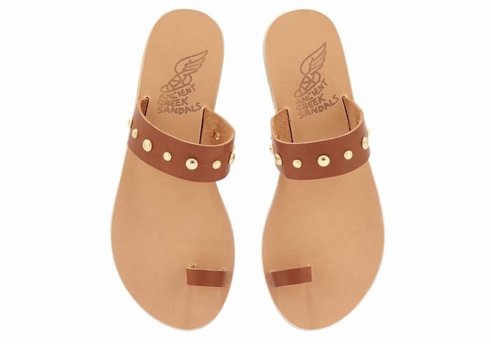 Ancient Greek Sandals Thalia Bee Ženske Toe-Post Sandals Tamno Smeđe | JZH4732MU