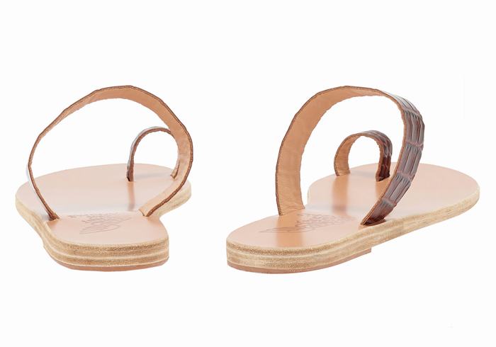 Ancient Greek Sandals Thalia Ženske Toe-Post Sandals Tamno Crvene Crne | HNP4187DZ