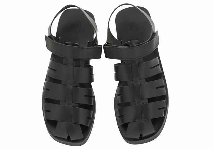 Ancient Greek Sandals Tilemachos Muške Ribarske Sandale Crne | EMJ5383NE