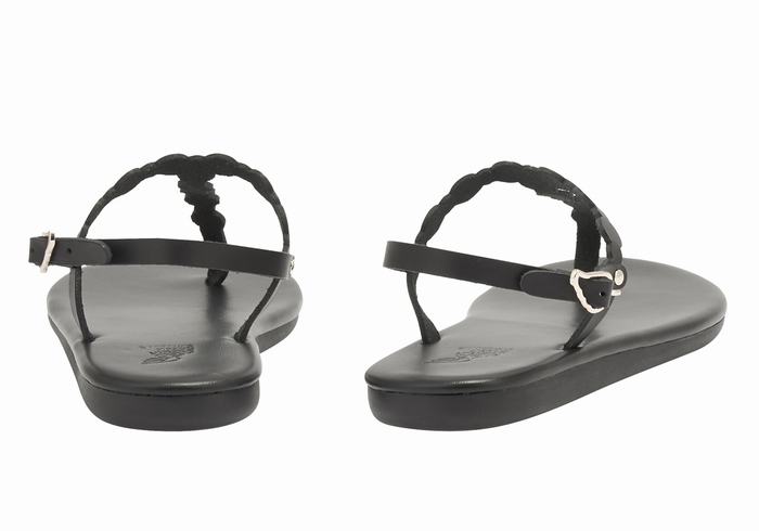 Ancient Greek Sandals Velos Flip Flop Ženske Back-Strap Sandals Crne | ZPT9388JM